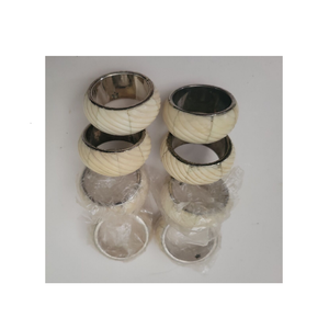 Rond de serviette en incrustation d'os forme ronde meilleur look pour la maison décor de table porte-anneau de serviette couleur blanche vente chaude - Product Image 1