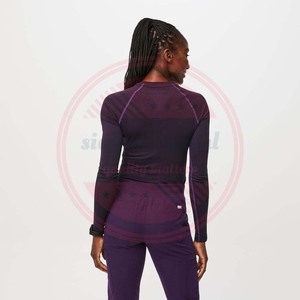 ผ้าโพลีเอสเตอร์สำหรับโรงพยาบาลผ้าสครับแขนยาวสำหรับพยาบาลทางการแพทย์ออกแบบได้ตามที่ต้องการใช้ได้ทุกวัน - Product Image 4