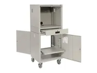 Armoire mobile pour ordinateur en acier laminé à froid robuste BODUR, personnalisation OEM/ODM/OBM, revêtement en poudre, roues industrielles moyennes