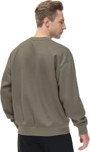 Jersey básico para hombre, sudadera gruesa, holgada, de lana suave, cuello redondo, para invierno, poliéster/algodón, teñido liso - Product Image 5