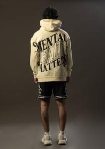 2025 Trending High Quality Heavyweight 450g Mental Health Matters Print Loose Casual Streetwear Pullover Hoodies for Men - Product Image 2