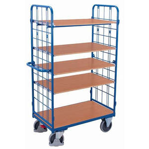 Chariot à étagères en métal Variofit à haute capacité de charge avec pneus en caoutchouc thermoplastique SW-8, capacité de 500 kg - Product Image 1