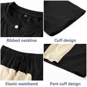 Personalizar peso pesado hombres conjunto corto camiseta verano Streetwear personalizado lavado ácido camiseta y conjunto corto hombres verano conjunto manga corta - Product Image 6