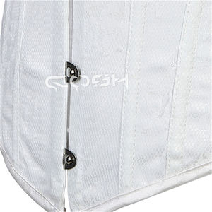 Corset de mariée en satin blanc avec baleines en acier et superposition de dentelle florale - Product Image 5