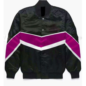 Chaqueta Varsity de Seda Satén Casual para Hombre, Talla Grande, Personalizada al por Mayor, Modelo 2026, Chaqueta Bomber de Moda con Cremallera, Transpirable, de Lana de Oveja para Invierno - Product Image 5