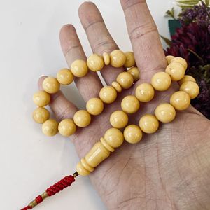 Tespih de ámbar báltico color yema de huevo, Misbaha de 33 cuentas hecha a mano, 33 cuentas - Product Image 3