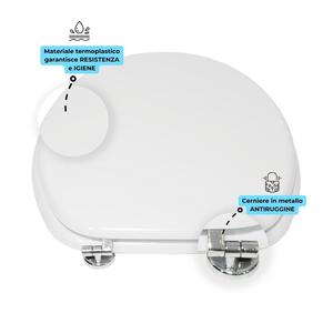 Bianco MDF pesante cerniere in legno universale coprisedile con Tablet vaso accessori da bagno Set di 3 pezzi - Product Image 4