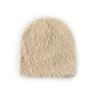 Bonnet en mohair rayé, chapeau d'hiver pour femmes et hommes, bonnet doux et moelleux, style rétro en mohair, bonnet rayé OEM/ODM - Product Image 4