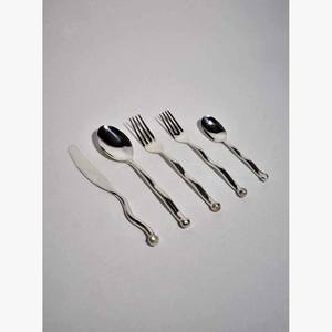 Couverts en acier inoxydable les plus vendus ensemble poignée rectangulaire plaqué argent avec doublure plate design pour la vaisselle de mariage - Product Image 5