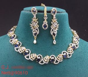 Impresionante conjunto de joyas de collar y pendientes AD para mujer, Ideal para novias, funciones de boda, fiestas y ocasiones festivas - Product Image 4