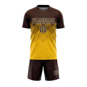 Tenues de football imprimées en polyester, manches courtes, col rond, respirantes, séchage rapide, antibactériennes, légères, personnalisables pour club - Product Image 1