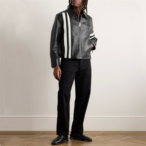 Chaqueta de cuero genuino original para hombre, chaqueta de cuero clásica de cordero a la moda, chaqueta impermeable para motociclista - Product Image 2