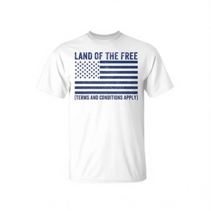 T-shirt con bandiera americana: la terra dei diritti e dei condizioni liberi - Product Image 2