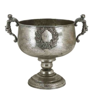 REFROIDISSEUR DE VIN CHAMPAGNE ARGENT ANTIQUE SEAU À GLACE POIGNÉES POT DE FLEURS REFROIDISSEUR DE VIN GLACÉ EN ALUMINIUM GRAVURE SEAU À GLACE BBER - Product Image 1