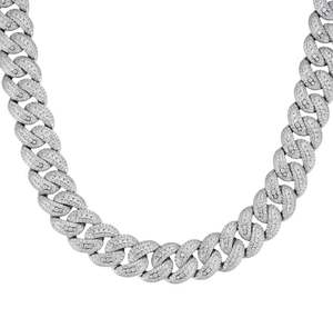 Chaînes cubaines Miami en argent sterling 925 avec moissanite, finition rhodiée solide, passe les tests de pendentifs et de breloques fins - Product Image 2