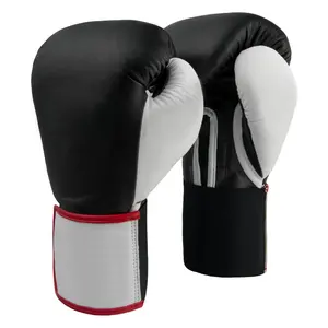 Sarung tangan tinju kulit Logo kustom grosir sarung tangan tinju kulit untuk penggunaan profesional Kick boxing