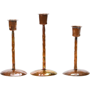 Bougeoir en fer forgé avec laiton fini antique ensemble de 3 bougeoirs faits à la main Design fantaisie bougeoir décoratif - Product Image 6