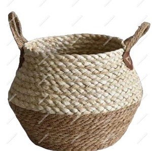 Wholesale Straw Flower Pot Woven <b>Baskets</b> Tassel Flower Pots & Planters Seagrass Bohemian <b>Basket</b> Belly Plant Home Organizer - Product Image 1