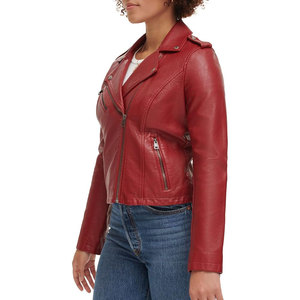 Moda Elegante ropa de invierno cremallera chaquetas de cuero negro para mujeres mejor y último diseño chaquetas de cuero para mujeres - Product Image 3