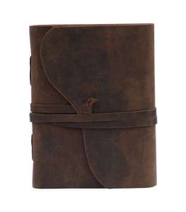 Cuaderno de Cuero, Diario de Cuero Hecho a Mano con Correa de Cuero, Papel Sin Líneas, 220 Páginas, Libro de Cuero, Diario de Historias - Product Image 1