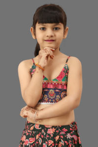 Shoryam - Lehenga Choli de Moda para Niñas, Completamente Cosido, con Estampado Digital, Largo hasta el Suelo, Ropa Étnica, Ropa Tradicional para Fiestas Infantiles, Floral - Product Image 4