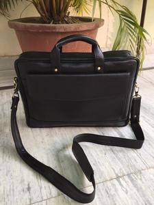 Voyage de luxe en cuir véritable Messenger noir mallette fronde bureau hommes affaires épaule pochette d'ordinateur pour 15 pouces hommes Logo - Product Image 3