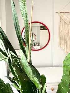 Espejo de pared rojo con Cuentas grandes, espejo de pared de salón bohemio, regalos de inauguración de la casa, regalo del Día de la madre, espejo de guardería, - Product Image 3