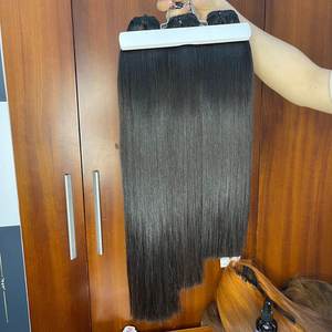 Trama de cabello a máquina de alta calidad, tejido de cabello virgen Remy de doble estiramiento, extensiones de cabello rubio virgen Remy para tejer cabello - Product Image 3