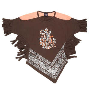 เสื้อยืดพิมพ์ลายแขนสั้นสำหรับเด็กผู้หญิง - สีน้ำตาล - Product Image 1