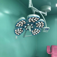 Lampe chirurgicale LED sans ombre à 5 pétales, montée au plafond, en métal, 160 000 lux d'éclairement, CRI 92, CE ISO - Grande Vente