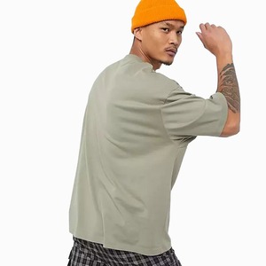 Logo personnalisé t-shirts coupe ample petit t-shirt blanc uni hommes t-shirt oversize à épaules tombantes - Product Image 6