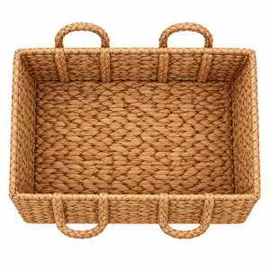 Cesta de Almacenamiento Rectangular de Mimbre Ecológica Personalizable con Asas Trenzadas para Organización del Hogar y Decoración, Venta al Por Mayor - Product Image 2