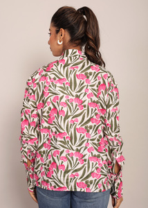 Camisa relajada de verano Floral Multicolor de alta calidad con cuello escote elegante mujer ropa al por mayor Tops con estampado Floral - Product Image 2