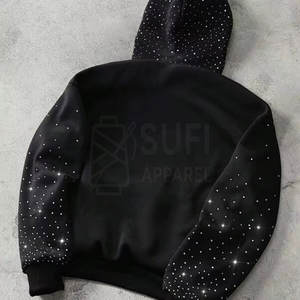 Sudadera con Capucha de Invierno de Algodón 100% con Pedrería para Adolescentes, Diseño Llamativo con Brillantes Duraderos para Uso Diario - Product Image 2