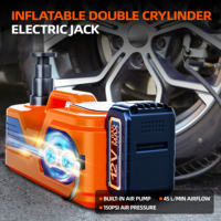 Cric électrique à batterie lithium 5 tonnes 3-en-1 avec clé à chocs, gonfleur de pneus et lumière LED – Kit de réparation automobile portable