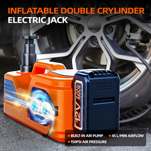 Martinetto Elettrico a Batteria al Litio da 5 Tonnellate, Kit Riparazione Auto 3 in 1 con Avvitatore a Impulsi, Gonfiatore Pneumatici e Luce LED, Sollevatore Auto Portatile - Product Image 3