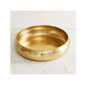 Bol de service rond en acier inoxydable avec finition dorée élégante et de qualité supérieure pour servir les salades desserts - Product Image 5