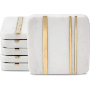 Best Selling White <b>Marble</b> <b>Coaster</b> Natural Sublimation & Metal Inlay <b>Marble</b> Stone Tea <b>Coasters</b> Custom Wholesale Price <b>Coasters</b> - Product Image 6