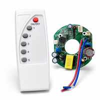 Kit de Contrôle pour Ventilateur de Plafond Solaire DC 12V 45W AC/DC avec Carte PCBA et Télécommande IR 6 Boutons Portée 30m, Vente Directe Usine, Contrôle 5 Vitesses