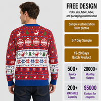 Pull tricoté personnalisé FNJIA pour homme, motif jacquard Fair Isle, style décontracté pour les fêtes, idéal pour superposer, OEM, marque privée