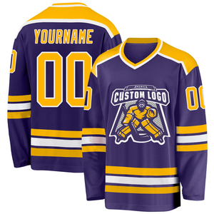 Maillots de hockey sur glace à sublimation complète 100% maillots d'équipe en tissu léger et respirant en polyester - Product Image 6