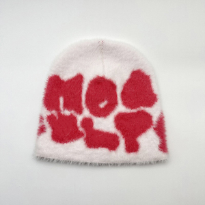 หมวกบีนนี่ถักผ้าขนแกะแจ็คการ์ดออกแบบโลโก้ได้ตามต้องการหมวกให้ความอบอุ่นในฤดูหนาวเหมาะสำหรับการพิมพ์และความสบายในฤดูหนาว - Product Image 4