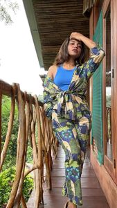 Conjunto de pijama de algodón ultrasuave para mujer, vestido de noche verde con pantalones cortos, camisa, pantalones para ropa de dormir de primavera y verano - Product Image 4