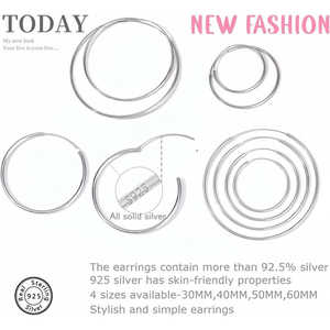 Pendientes de aro de plata de ley 925 para mujer, oro de 14 quilates, religiosos, modernos, hipoalergénicos, ligeros, YELANM30 - Product Image 2