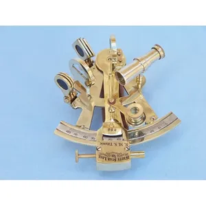 Elegant Brass Shiny Nautical Sextant Marine Maritime Old Style Metal Maritime Solid Brass Sextant with <b>Wooden</b> Glass Gift Box - Product Image 6