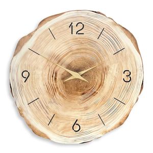 Texture bois cristal porcelaine MDF horloge murale en bois horloge muette horloge à quartz peut être personnalisée - Product Image 3