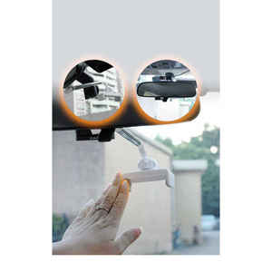 Netzy SAFALG-01 White Rearview <b>Mirror</b> Phone Holder Adjustable <b>Plastic</b> Stand with Magnetic Car Holder Box Package Included - Product Image 4