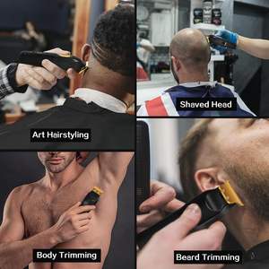 Kit de tondeuses à cheveux sans fil professionnelles, lames en acier inoxydable, rechargeables par USB, pour la coupe de cheveux, la tondeuse à barbe, le rasage - Product Image 4