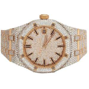 Elegante Reloj Mecánico Automático de Acero Inoxidable con Diamantes Moissanite con Acabado Completamente Engastado, Perfecto para la Moda de Lujo - Product Image 5