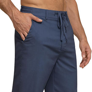 Pantalons sur mesure pour hommes pantalons de survêtement en coton avec poches empilées pantalons de survêtement en polaire décontracté tricoté uni teint hiver pantalons pour hommes - Product Image 3